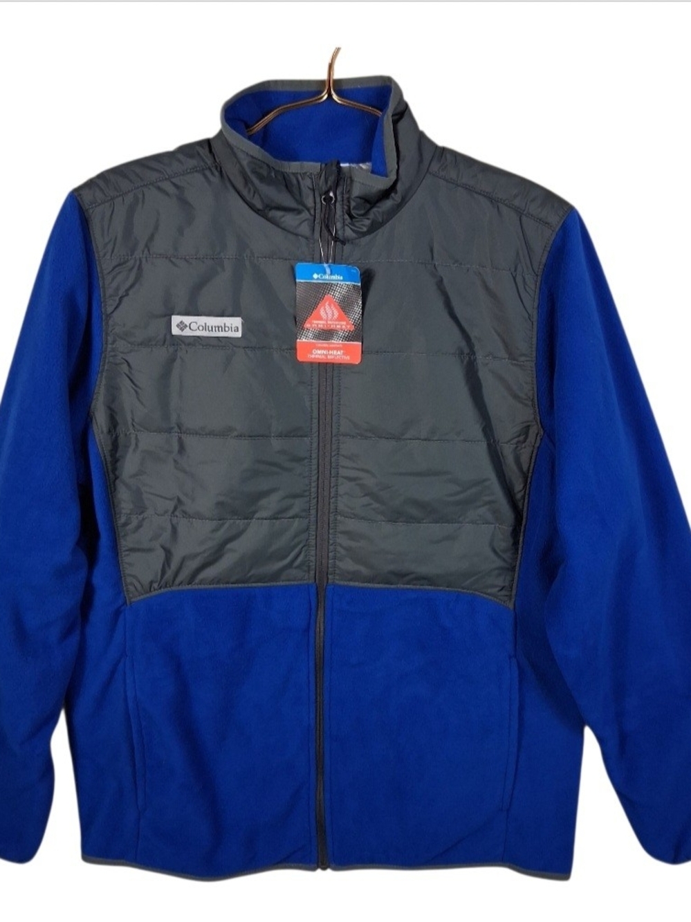 Columbia Mens Medium Blue/Gray Full Zip Omni-Heat Thermal Reflective Jacket